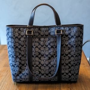 COACH DOUBLE HANDLE NAVY HUDSON TOTE